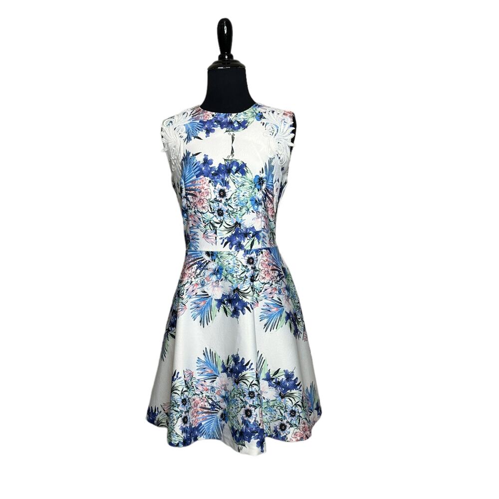 Sister Jane white floral fit and flare mini dress size Medium